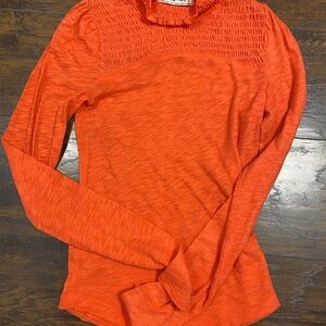 We The Free Vibrant Orange Long Sleeve Top